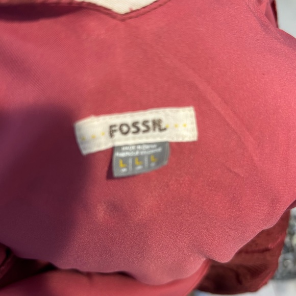 FOSSIL Woman's L Penny Lace Overlay Mini Dress Wine Red - Picture 9 of 9